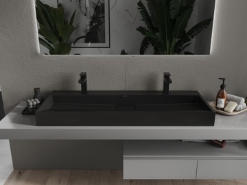 MEXEN AVA РАКОВИНА 120 x 46 СМ КОНГЛОМЕРАТ 2/O ЧЕРНЫЙ