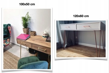 Деревянный письменный стол GLAMOUR, ретро, ​​белый, 120x60, ножки золотые