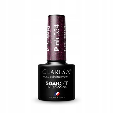 Лак для ногтей Claresa Hybrid Pink 554 с розовым блеском