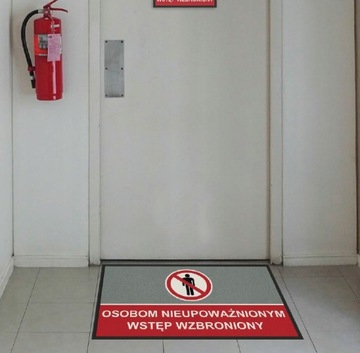 Mata piktogram UWAGA NIEBEZPIECZEŃSTWO 85x150 cm