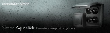 РОЗЕТКИ AQUACLICK НАВЕРХНОСТНЫЕ 4 ПРЕДМЕТА IP44 СЕРЫЕ