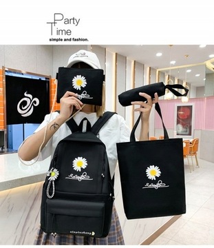 НАБОР ЧЕРНОГО РЮКЗАКА, СУМКА DAISY BAG 4 В 1, Пенал