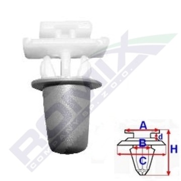 фото thumb №3, Romix клипса планки пороговой внешней opel astra / corsa / signum / vect