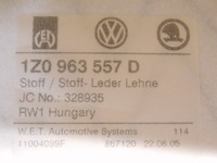 фото thumb №10, Оббивка сидіння спинка пасажира skoda octavia ii 1z з підігрівом оригінал