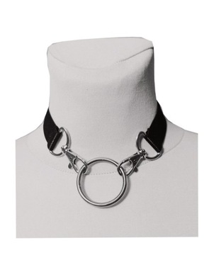 Naszyjnik rock steam punk goth Obroża Choker Shelly karabińczyk kółko Alter