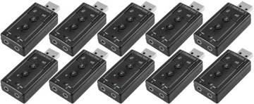 Звуковая карта 7.1 2x JACK 3,5 мм для USB 10 шт.