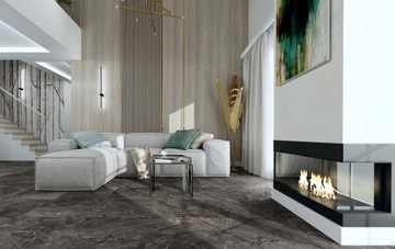 НАСТЕННАЯ ПЛИТКА ДЛЯ ВАННОЙ КОМНАТЫ МРАМОР ZORANI NERO 60x60 РЕЗЬБА / МАТОВАЯ