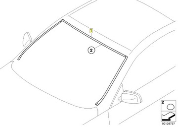 фото thumb №8, Bmw e63 e64 оригинальная прокладка стёкла лобовой перед верхняя