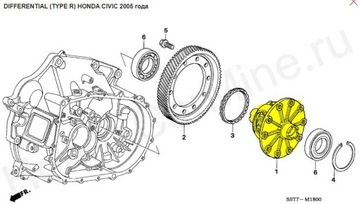 Дифференциальная система Honda Civic 2.0 Type-R дифференциал