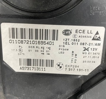 фото thumb №12, Лампа левая правая передняя bmw 5 v f10 f11 рестайлинг bi ксенон перед левый правые