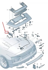фото thumb №1, Audi r8 4s rear left сторона крышка багажника hinge 4s7827301