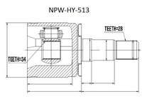 фото thumb №1, Шарнір внутрішній hyundai terracan 01- /лівий/