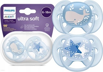 AVENT 2 пустышки BREATHABLE 6M+ ULTRA AIR SILICONE 6-18M + ЧЕХОЛ