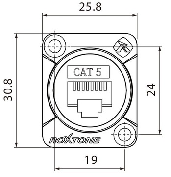 ROXTONE RAE8FD-C5 ПРОХОДНАЯ РОЗЕТКА ETHERNET CAT5 RJ45
