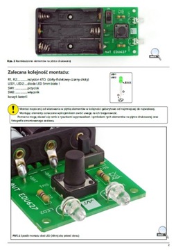 AVTEDU627 Zestaw do budowy latarki LED - zestaw do nauki lutowania