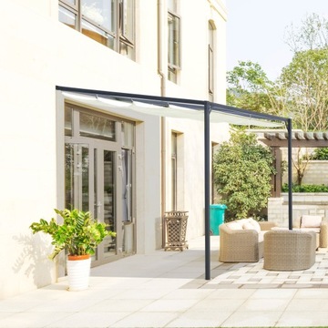 Pergola ogrodowa 3x3 m, Zadaszenie na taras, montaż na ścianie