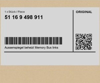 фото thumb №1, Зеркало наружный. memory bus, левая bmw 8 g15 coupé g14 convertible