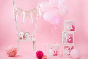 Talerzyki Jednorazowe Baby Shower Różowe Stópki 6