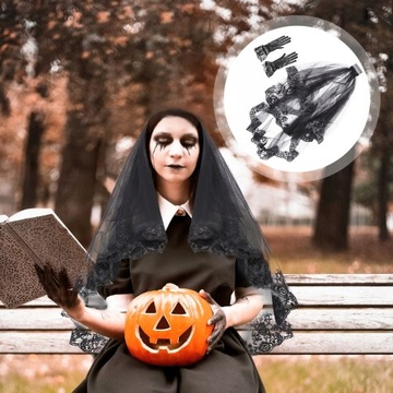 1 комплект элегантных перчаток с черной вуалью для косплея