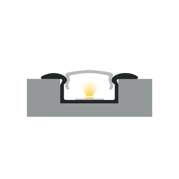 Profil LED wpuszczany P6-1 czarny 2m+osłona