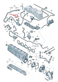 фото thumb №1, Audi rs3 двигатель вентиляционный клапан шланг retainer 07k133519a