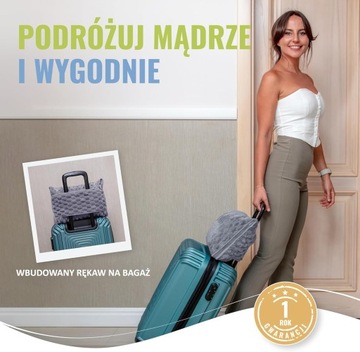 Koc podróżny poduszka podróżna 2 w 1 160 x 100 cm szary
