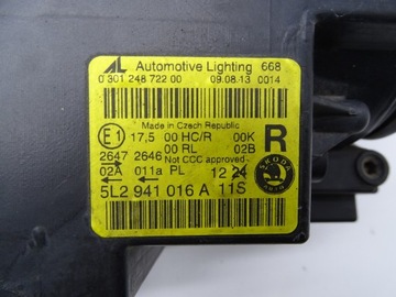 фото thumb №16, Лампа фара права правий перед передня skoda yeti i 5l2941016a