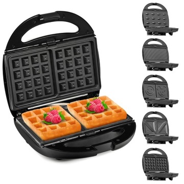 OPIEKACZ GOFROWNICA PANINI DO KANAPEK GRILL TORTILA TOST 5W1 OPIEKACZ 1200W