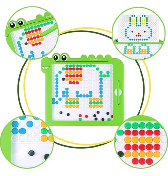 TABLICA MAGNETYCZNA DINO BOARD MOZAIKA MONTESSORI UKŁADANKA MAGPAD ZABAWKA