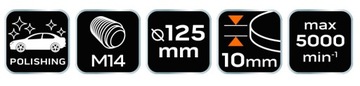 Filc polerski 125 x 10 mm, M14
