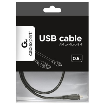 Фирменный кабель USB A — USB micro B — короткий, 50 см