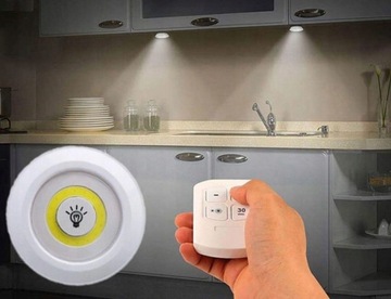 LAMPKA LED BEZPRZEWODOWA NA BATERIE 3 SZT PILOT