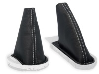 Купити Mini cooper r56 автоматична коробка передач комплект чохли важеля чорна шкіра нитки білий, фото thumb