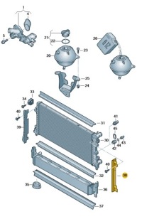 фото thumb №1, Прокладка радіатора wody ліва 335mm audi a1 aso оригінал nowa