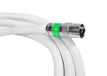 KABEL ANTENOWY WTYK F GNIAZDO TV PRZEWÓD KONCENTRYCZNY 3m PREMIUM