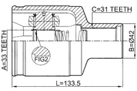фото thumb №2, Febest 2411-dustawdrh набор шарнир, wał приводной