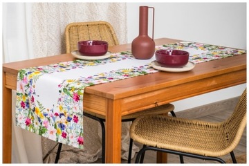Bieżnik na stół 40x85 cm kwiaty wiosna lato dekoracyjny obrus kolorowy