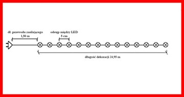 Елочные светильники 500 LED 25 м IP44 ТЁПЛЫЙ БЕЛЫЙ