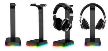ПОДСТАВКА КРЮЧОК ВЕШАЛКА НАУШНИКИ RGB ПОДСВЕТКА USB-ХАБЕР ДЛЯ СТОЛЛА