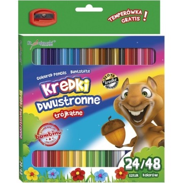 Карандаши двусторонние 24 + точилка BAMBINO