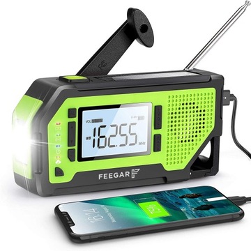 Солнечная аварийная радиостанция Feegar AM FM SOS PB 2000 мАч