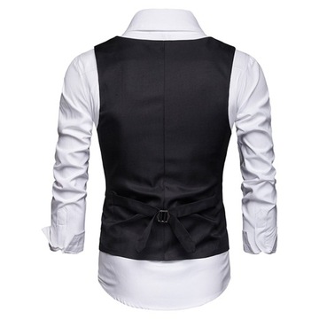 2XL МУЖСКИЙ ЖИЛЕТ ЭЛЕГАНТНЫЙ КЛАССИЧЕСКИЙ СПОРТИВНЫЙ КОСТЮМ SLIM CASUAL