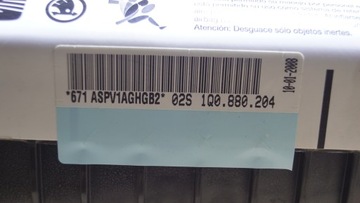 фото thumb №8, Подушка подушка безпеки пасажира vw tiguan 5n 1q0880204