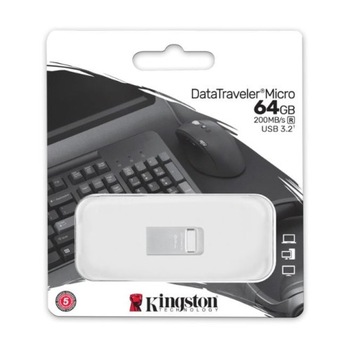 Флэш-накопитель Kingston Data Traveler Micro G2, 64 ГБ, USB 3.2 Gen 1, металл