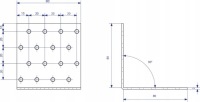 Соединительный уголок для плотницких работ KM9 80x80x80x2, 50 шт.