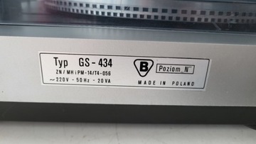 UNITRA GS-434 Проигрыватель проигрывателей BERNARD GREY ВИНТАЖ ХОРОШЕЕ СОСТОЯНИЕ GWR