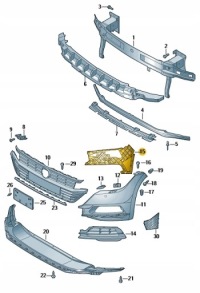 фото thumb №2, Направляющая направляющая бампера vw arteon r-line левая
