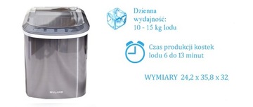 Машина для изготовления кубиков льда, версия 10–12 кг, 120 Вт