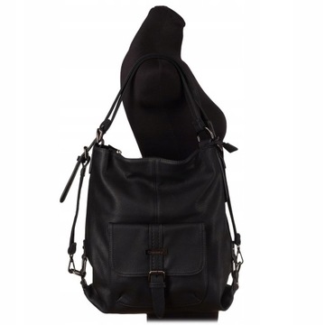 beżowa torebka plecak JGL torba skórzana worek 2w1 SHOPPER BAG