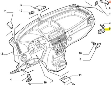 фото thumb №7, Заглушка, панель раздаточная fiat punto оригинальный номер 735273032